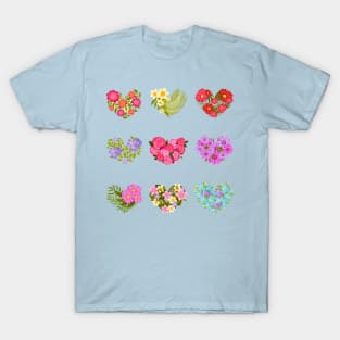 heart shaped flowers T-Shirt